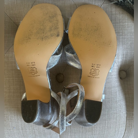 Nina Silver Heels with Modern  Strap - Picture 5 of 6
